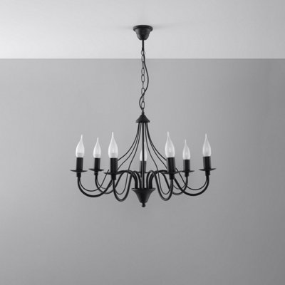 Minerwa Steel Black 7 Light Classic Chandelier