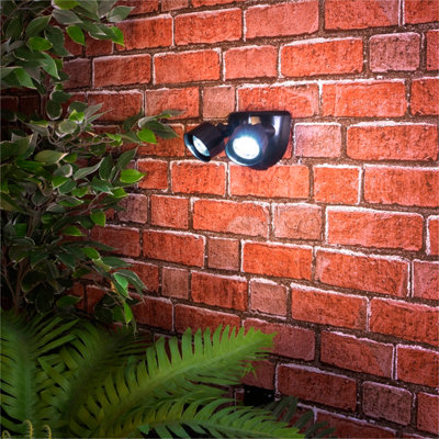 Mini 10 LED Twin Head PIR Motion Sensor Security Light Outdoor Garden Spotlight Lamp
