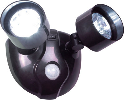 Mini 10 LED Twin Head PIR Motion Sensor Security Light Outdoor Garden Spotlight Lamp