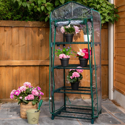 Mini 130cm Tall 4 Shelves / Tiers Garden Greenhouse Green House