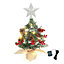 Mini Artificial Christmas Tree Pine Cones Berries Tabletop Christmas Decoration Xmas Ornament with LED Light