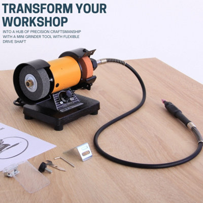 Mini Bench Grinder 15x21x12cm Flexible Drive Shaft Grinding Attachment for Precise Work Multi Tool Polisher Sander