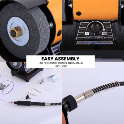 Mini Bench Grinder 15x21x12cm Flexible Drive Shaft Grinding Attachment for Precise Work Multi Tool Polisher Sander