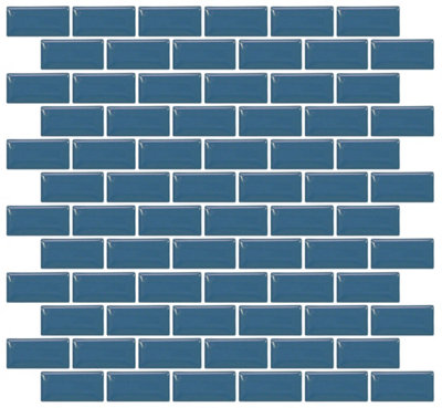 Mini Brick Self-Adhesive Mosaic Blue