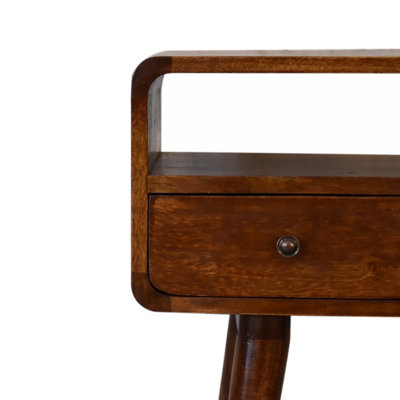 Mini Chestnut Console Table With Open Slot