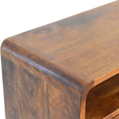 Mini Chestnut Console Table With Open Slot