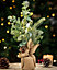Mini Christmas Tree with Pinecones in Jute Bag