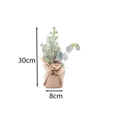 Mini Christmas Tree with Pinecones in Jute Bag - 6