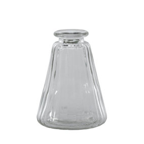 Mini Clear Glass Pyramid Decorative Bud Vase. Height 10 cm