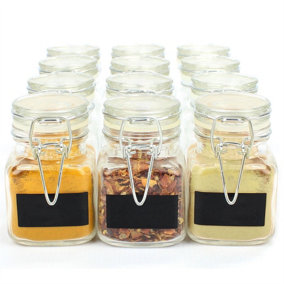 Mini Clear Glass Spice Jars - Set of 12 - M&W