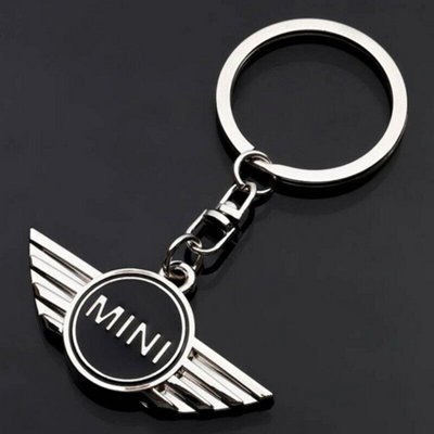 MINI COOPER KEYRING CHROME BLACK KEY METAL ONE S JCW CHAIN FOR GIFT