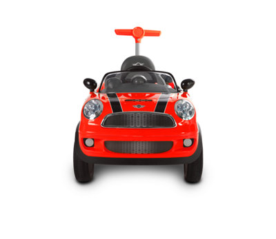 Mini Cooper Play Ride On Childrens Push Car w Parental Push Handle Red