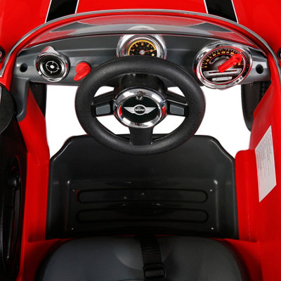 Mini Cooper Play Ride On Childrens Push Car w Parental Push Handle Red