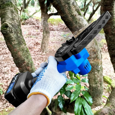 Mini Cordless Chainsaw 6 Inch, Brushless with 2 Batteries 1500mAh & 2 ...