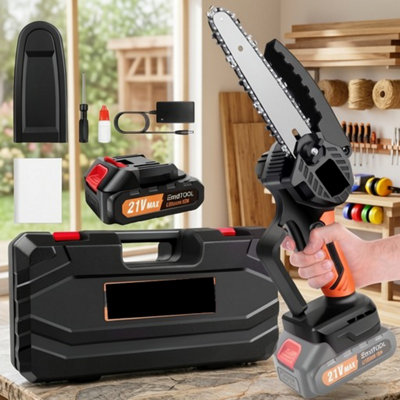 Mini Cordless Chainsaw 6 inch wood cutting garden pruning, electric saw ...