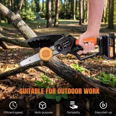 Mini Cordless Chainsaw 6 inch wood cutting garden pruning, electric saw ...