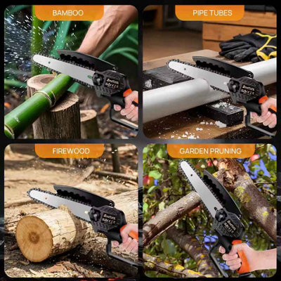 Mini Cordless Chainsaw 6 inch wood cutting garden pruning, electric saw ...