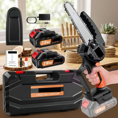 Mini Cordless Chainsaw 6-inch wood cutting garden pruning, electric saw ...