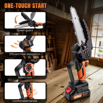 Mini Cordless Chainsaw 6-inch wood cutting garden pruning, electric saw ...