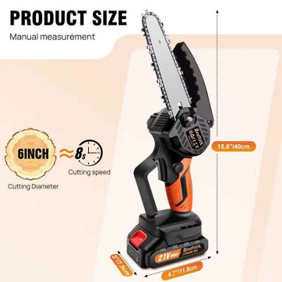 Mini Cordless Chainsaw 6-inch wood cutting garden pruning, electric saw ...