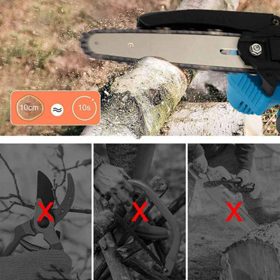 Mini Cordless Chainsaw 8 Inch, Cordless Brushless with 2 Batteries & 2 ...