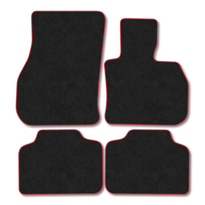 Mini Countryman (2010+) Custom Car Floor Mats – Red Trim Edge With Clips – Front & Rear Set