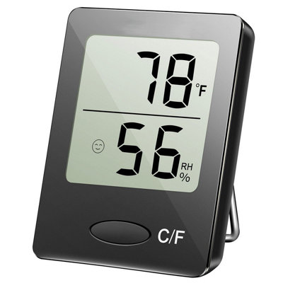 Mini Digital LCD Humidity Meter Thermometer - Black