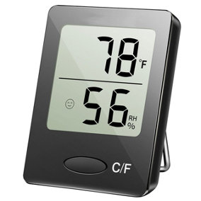 Mini Digital LCD Humidity Meter Thermometer - Black