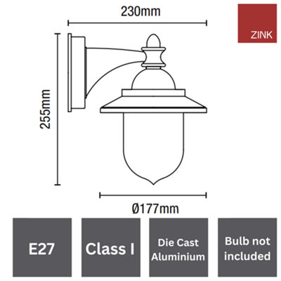Mini Fishermans Lantern - Mains Wall Mounted Light (E27 Bulb not Included) - Pale Blue
