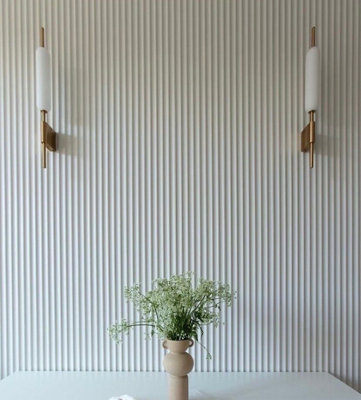 Mini Fluted Wall Panel - Paintable & Moisture Resistant - Panels by Sofia - Portrait - 2440mm h x 390mm w x 9mm thick