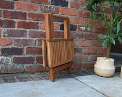 Mini Folding Side Square Table - Acacia - 4