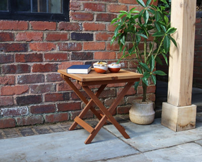 Mini Folding Side Square Table - Acacia - 5