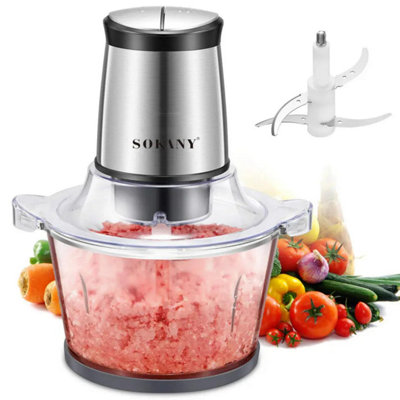 Mini Food Chopper, 500W Power, 1.5L Capacity, 2 Speed Control ...