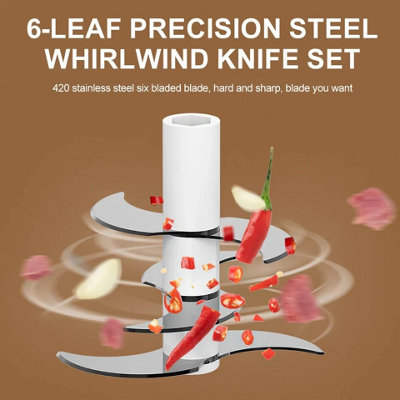 Mini Food Chopper Electric Processor Blender Glass Mixer Garlic Spices ...