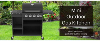 Mini Gas 4 Burner BBQ Outdoor Kitchen Style - 6