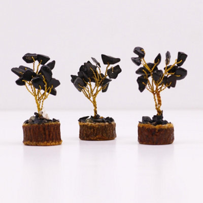 Mini Gemstone Tree On Wood Base Agate (15 stones)