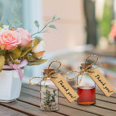 Mini Glass Bottles with Corks (25ML x 32 Pack) with Stoppers for DIY Crafts, Wedding Favours, with Labels String & Funnel