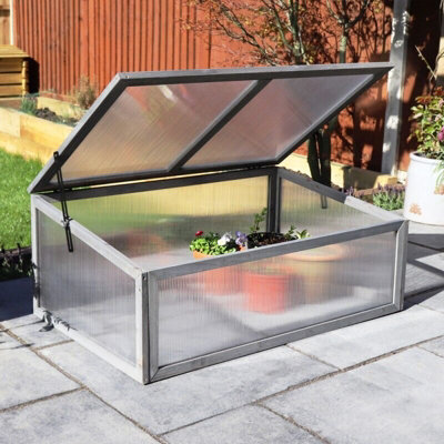 Mini Grey Cold Frame Greenhouse with Lid