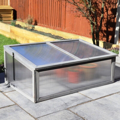 Mini Grey Cold Frame Greenhouse with Lid - 3