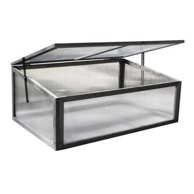 Mini Grey Cold Frame Greenhouse with Lid - 4