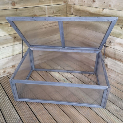 Mini Grey Cold Frame Greenhouse with Lid - 5