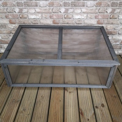 Mini Grey Cold Frame Greenhouse with Lid - 9
