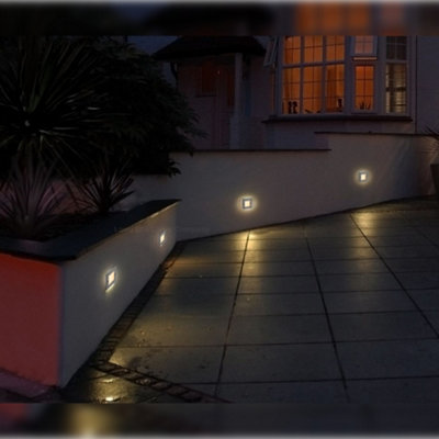 Mini LED Brick Light Outdoor Step Wall Light Square IP54 Warm White ...