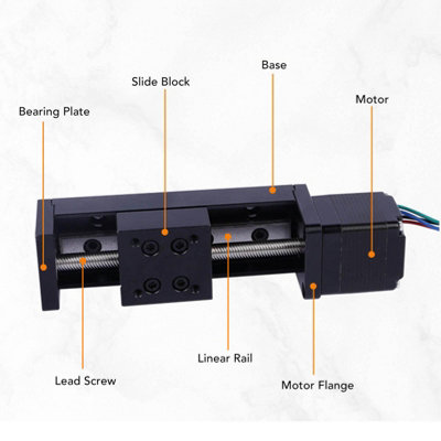 Mini Linear Rail Slide Actuator with 28 Stepper Motor,50mm Stroke for ...