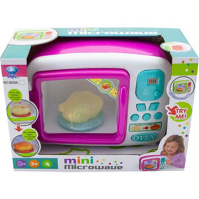 Mini Microwave Set Kitchen Accessories Pretend Play Toy Girls Kids Xmas Gift New
