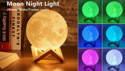 Mini Moon Shape Night Light LED Desk Lamp Battery Powered for Room