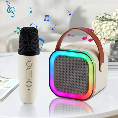 Mini Portable Karaoke Machine, Bluetooth Speaker with a Wireless Microphone, Birthday Gifts