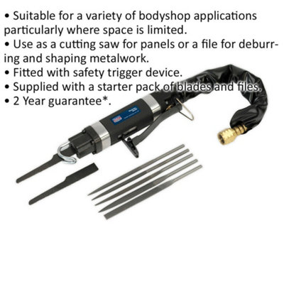Mini Reciprocating Air Saw & Needle File - 1/4" BSP Bodyshop Panel Cutting Tool