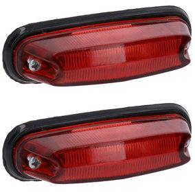Mini Red Rear Marker / Tail Light / Lamp Trailer / Caravan / Van PAIR TR059