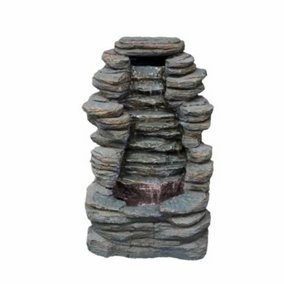 Mini Rock Cascade Rock Effect Water Feature - Mains Powered - Resin - L34 x W37 x H52 cm